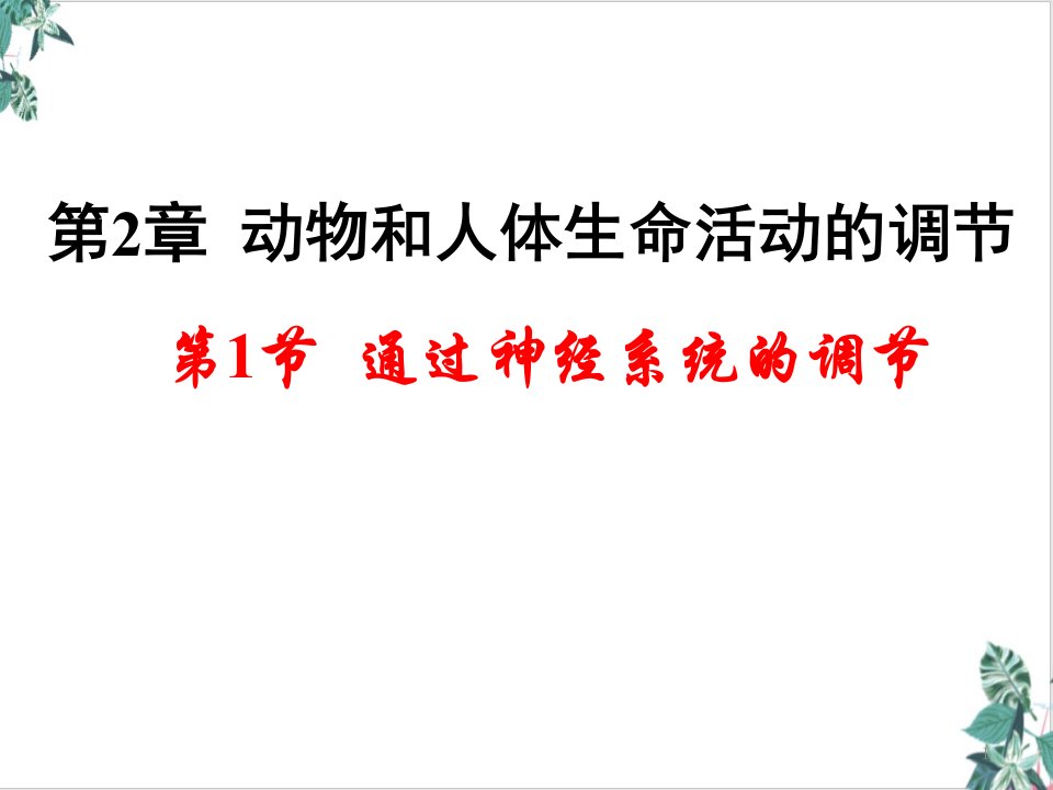 人教版生物必修三《通过神经系统调节》授课课件