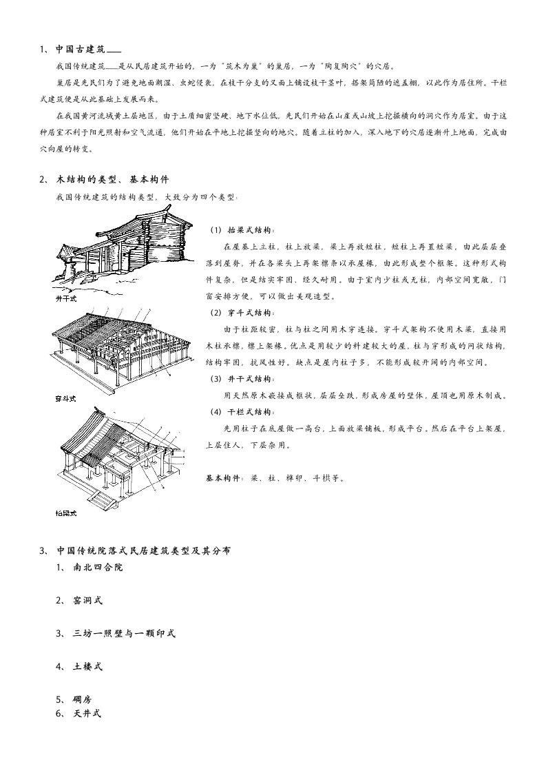 中国建筑史提纲及重点