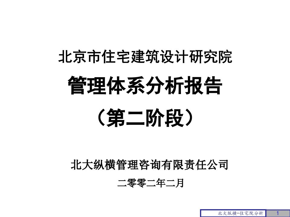 北京市住宅建筑设计院管理体系分析报告(二期)