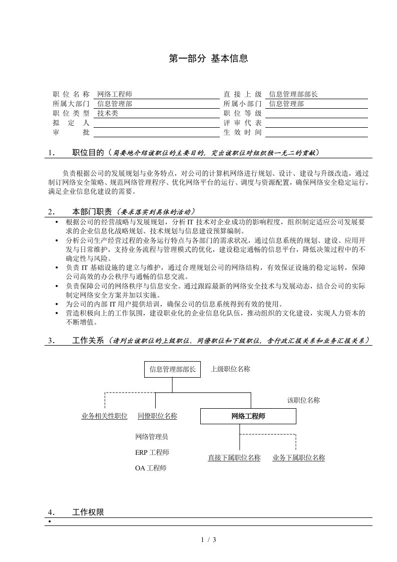 亿阳融智和利时—网络工程师职位说明书V1.0