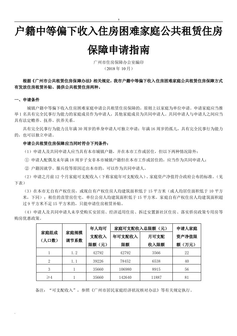 户籍中等偏下收入住房困难家庭公共租赁住房保障申请指南