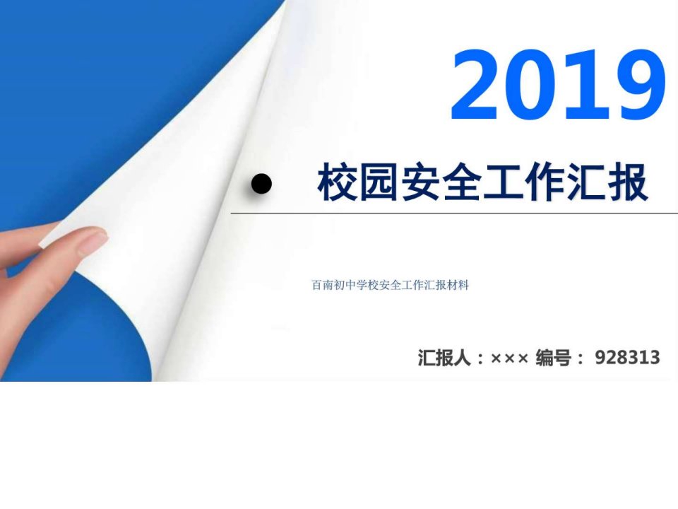 百南初中学校安全工作汇报材料