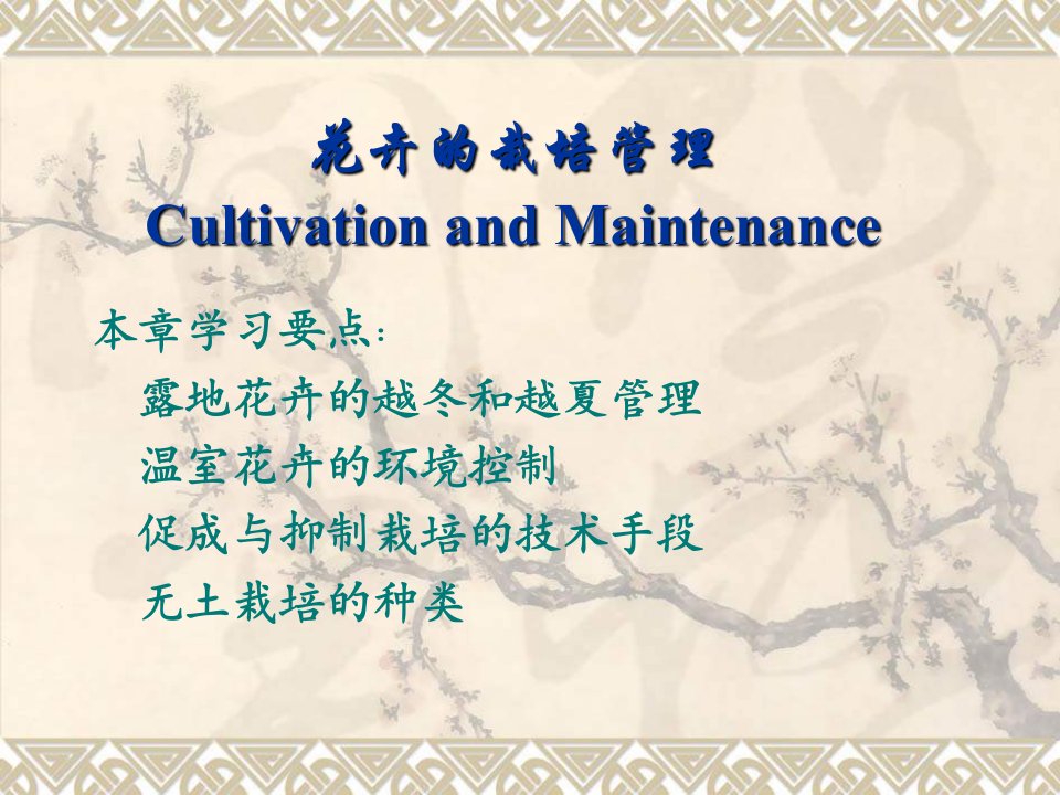 花卉的栽培管理-课件（ppt·精选）