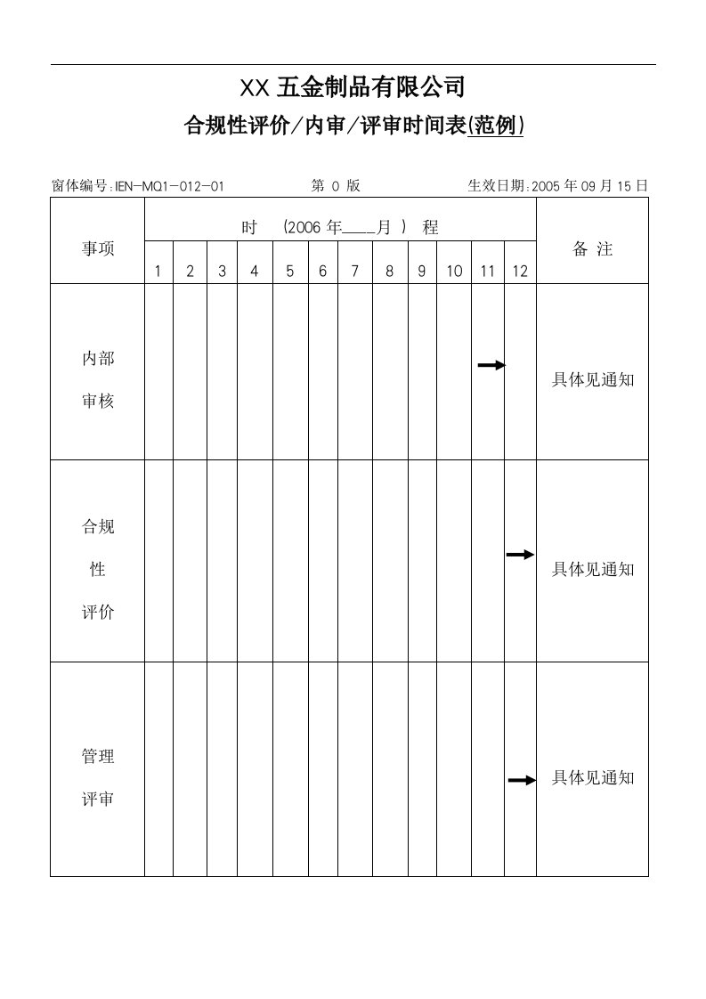 EN01201合規性評價計劃表