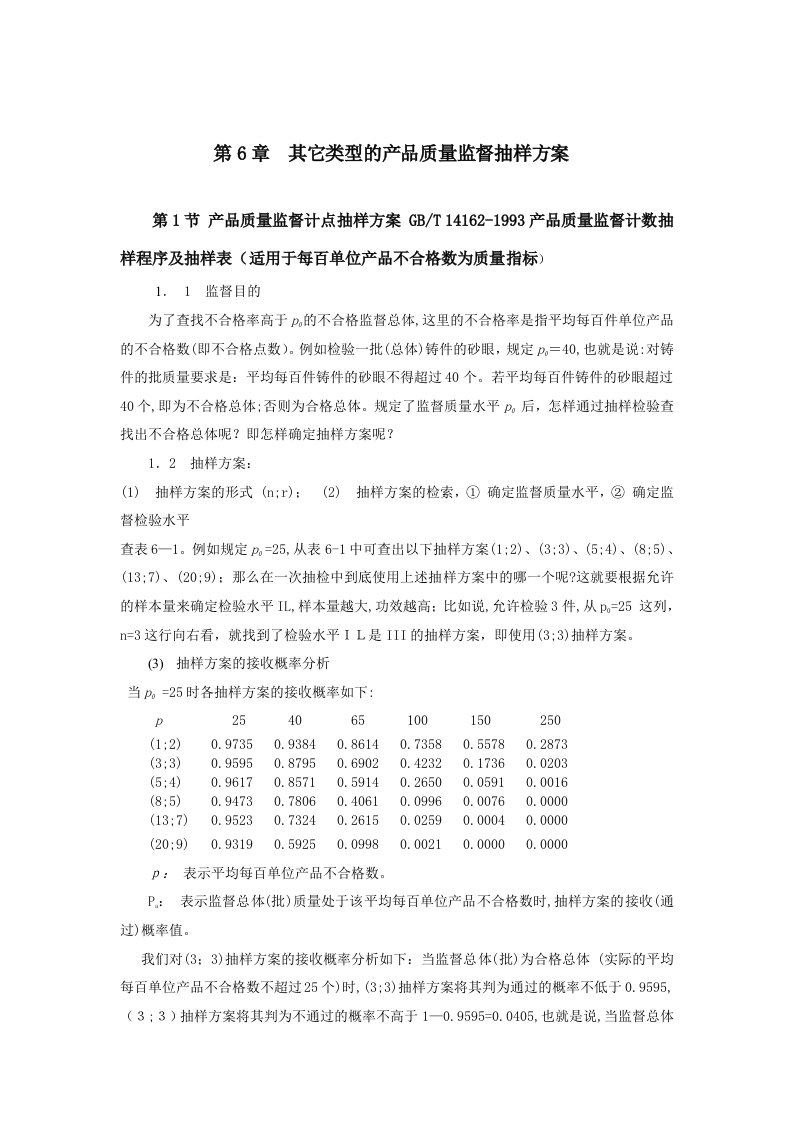 产品质量监督抽样方案与标准体系