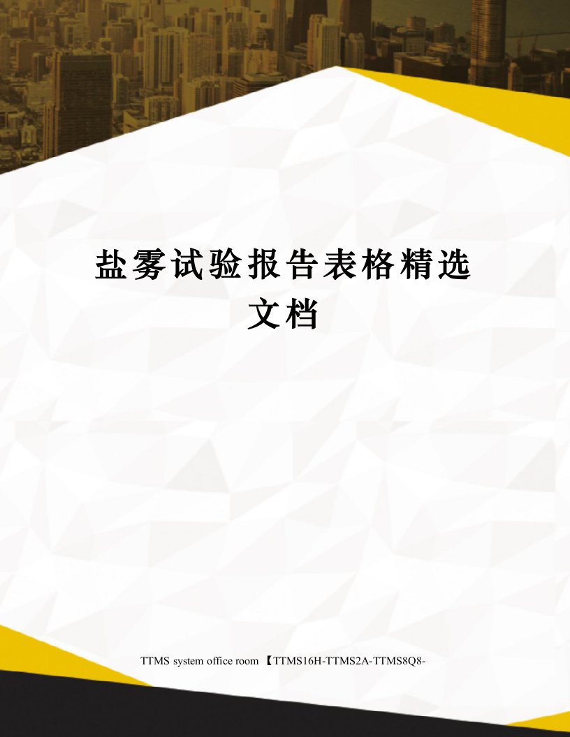 盐雾试验报告表格精选文档