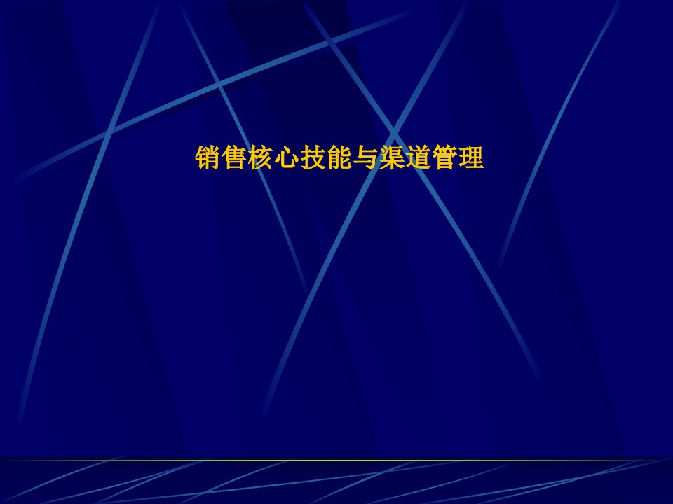 [精选]销售核心技能与渠道管理培训课件