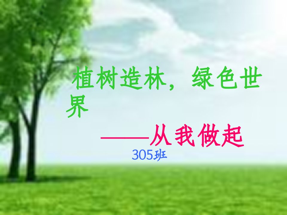 305班植树造林,绿色世界主题班会