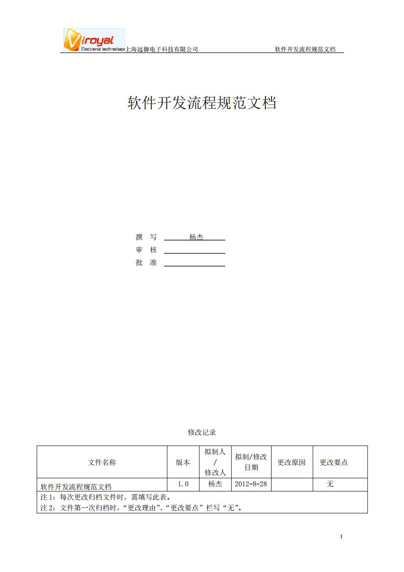 (完整版)软件开发流程规范文档