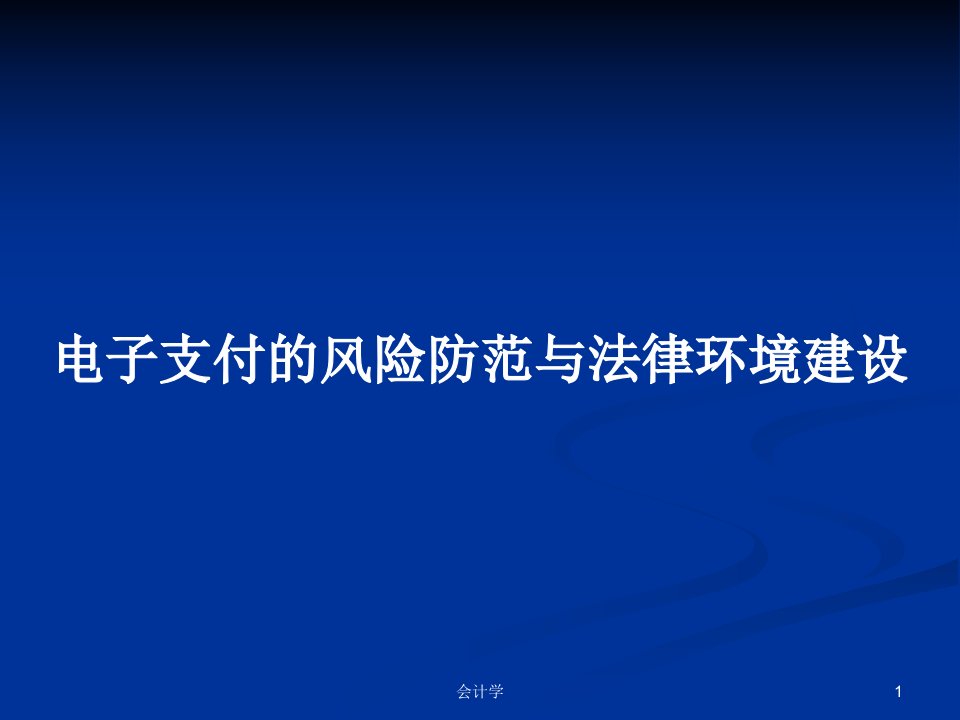 电子支付的风险防范与法律环境建设PPT学习教案