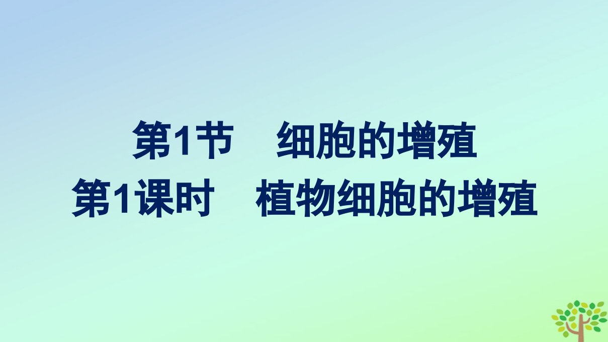 新教材适用高中生物第6章细胞的生命历程第1节细胞的增殖第1课时植物细胞的增殖课件新人教版必修1