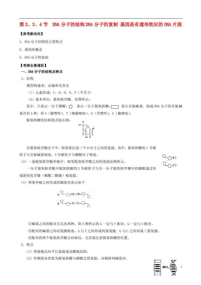 3.4《基因是有遗传效应的DNA片段》学案3