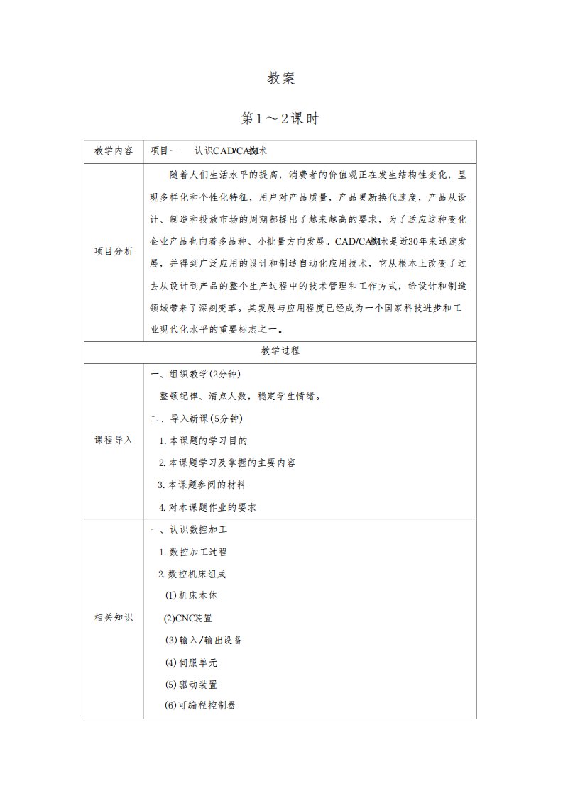 《CADCAM软件技术应用(CAXA)》教学讲义