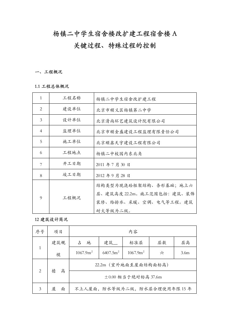 关键过程、特殊过程质量控制