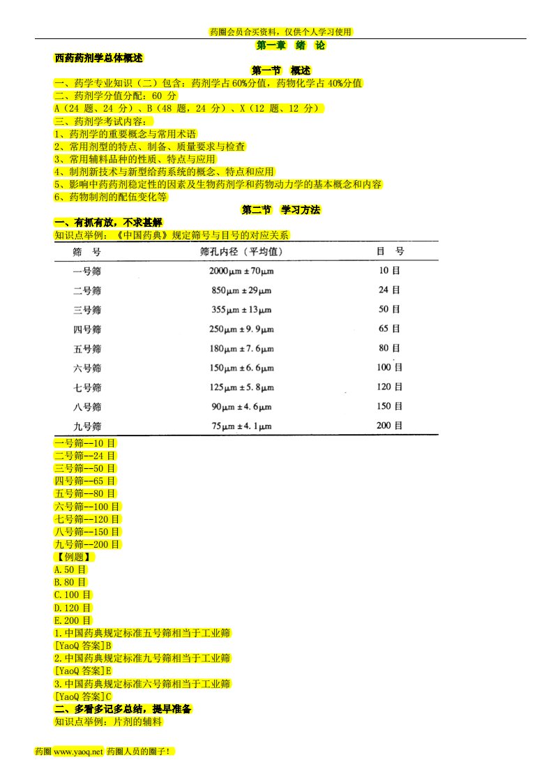 xxxx执业药师药剂学文字讲义全版