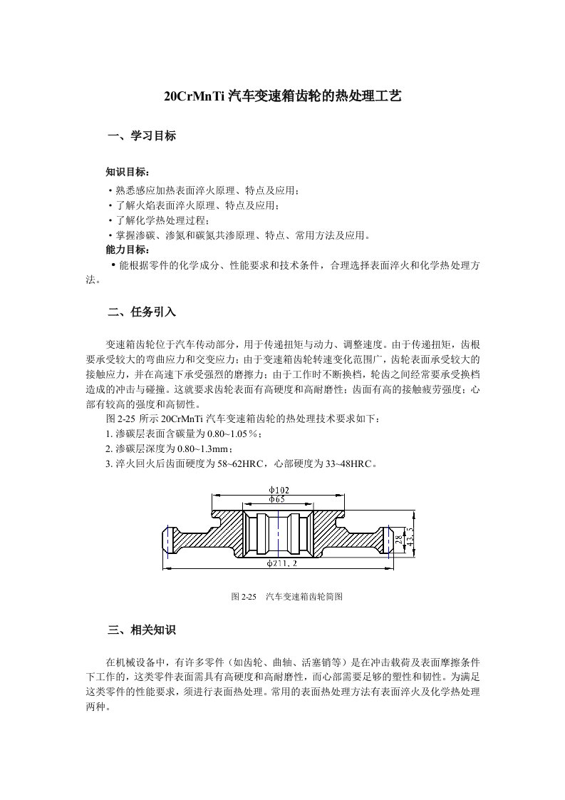 20CrMnTi汽车变速箱齿轮的热处理工艺