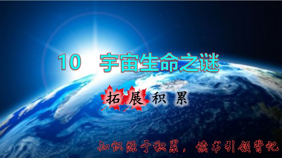 10.宇宙生命之谜拓展积累课件