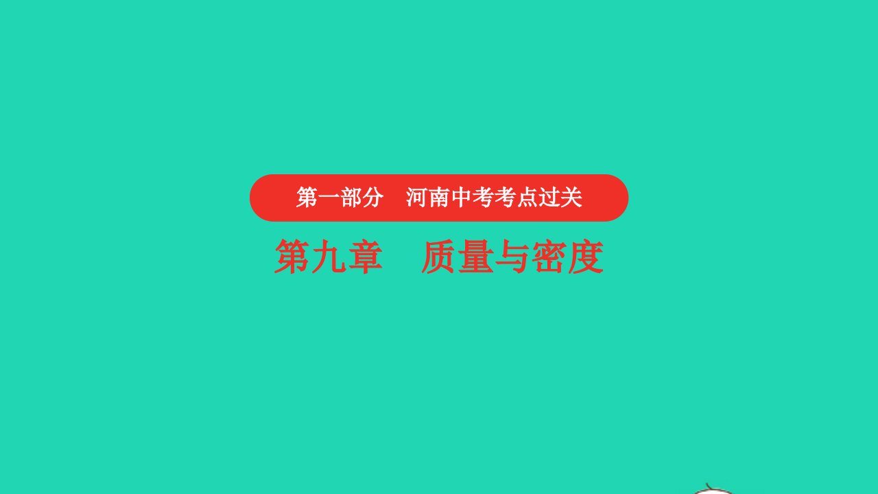 河南省年中考物理考点过关第9章质量与密度复习课件