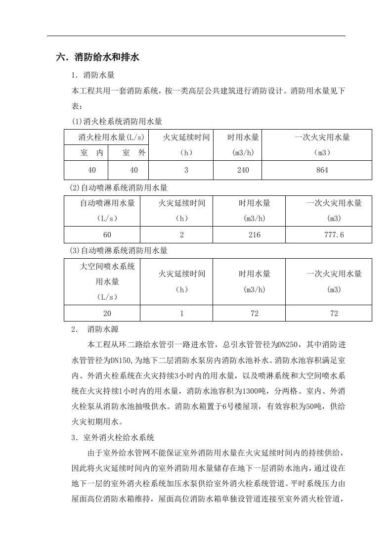 消防给排水设计