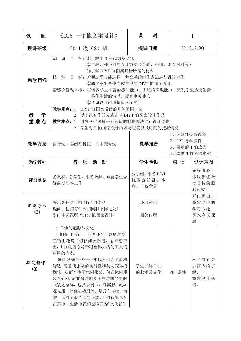 DIYT恤图案设计教案