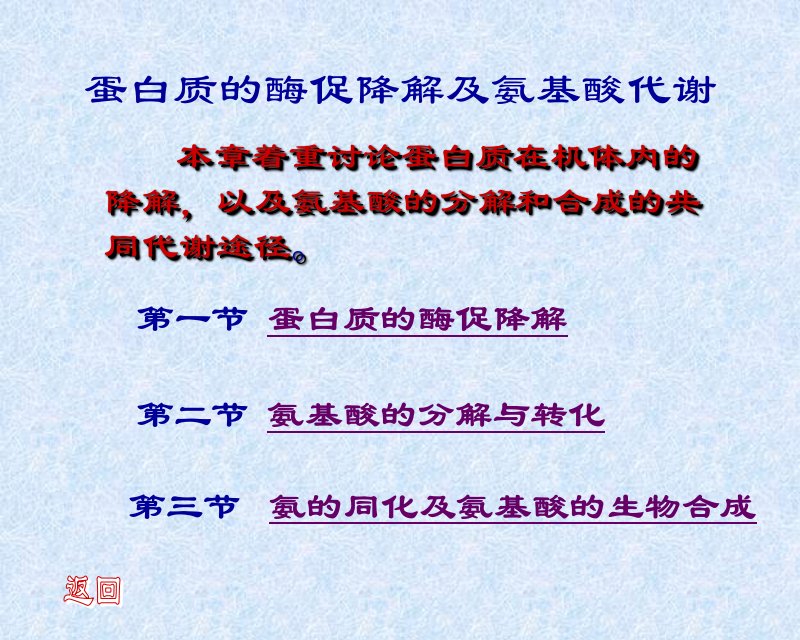 第七章蛋白质的酶促降解及氨基酸代谢