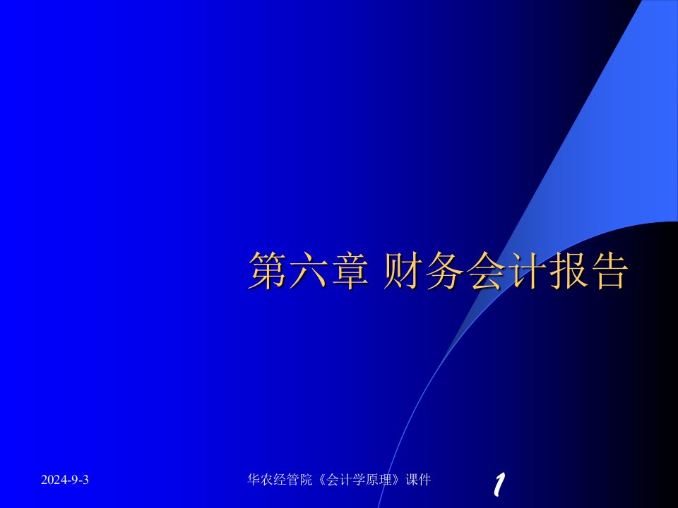 计算机数据库(经济会计类)务会计报告随堂讲义