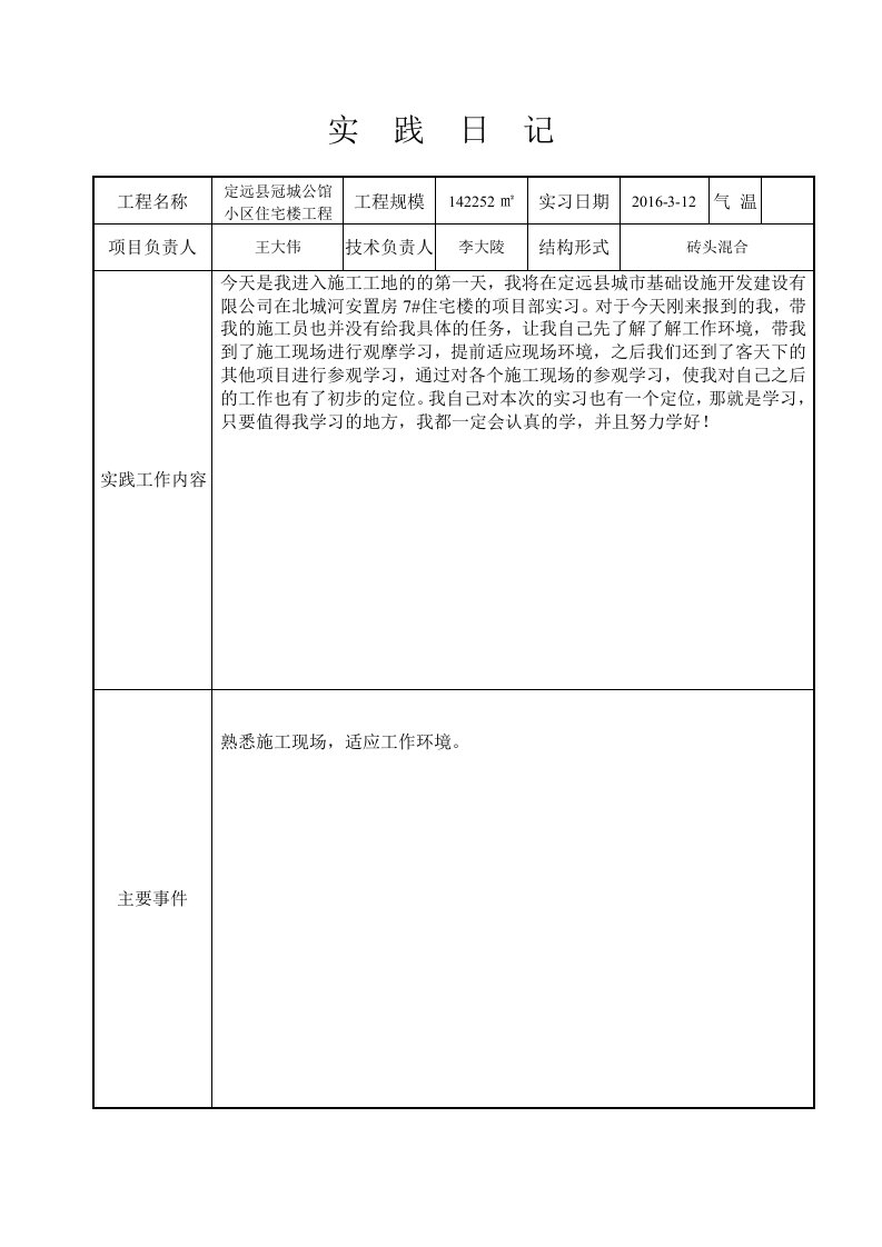 工程建筑施工工程日志30篇一般版