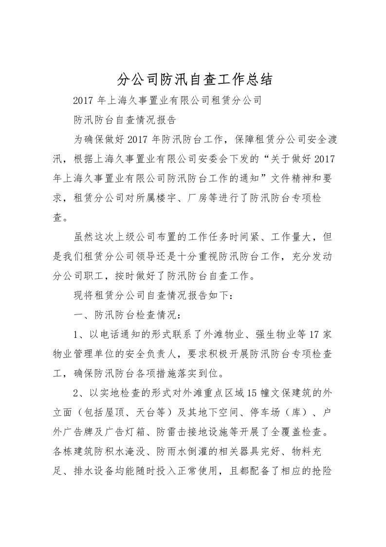 2022分公司防汛自查工作总结_1