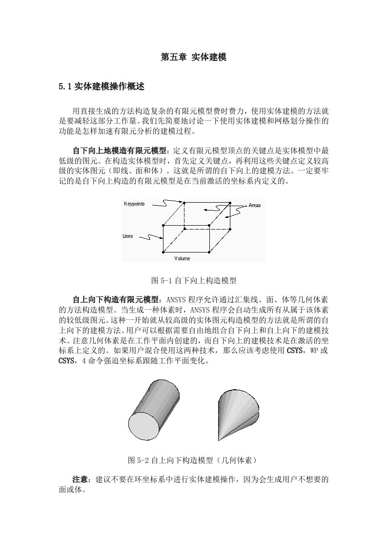 ansys中实体建模