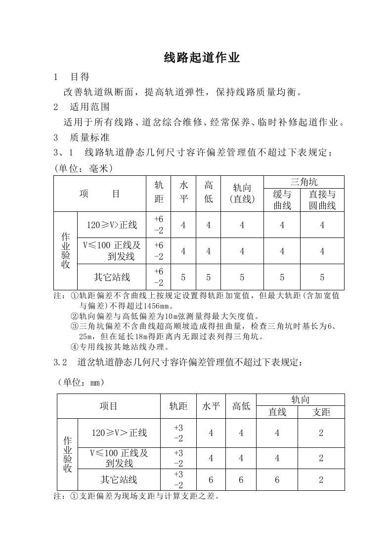 线路起道作业