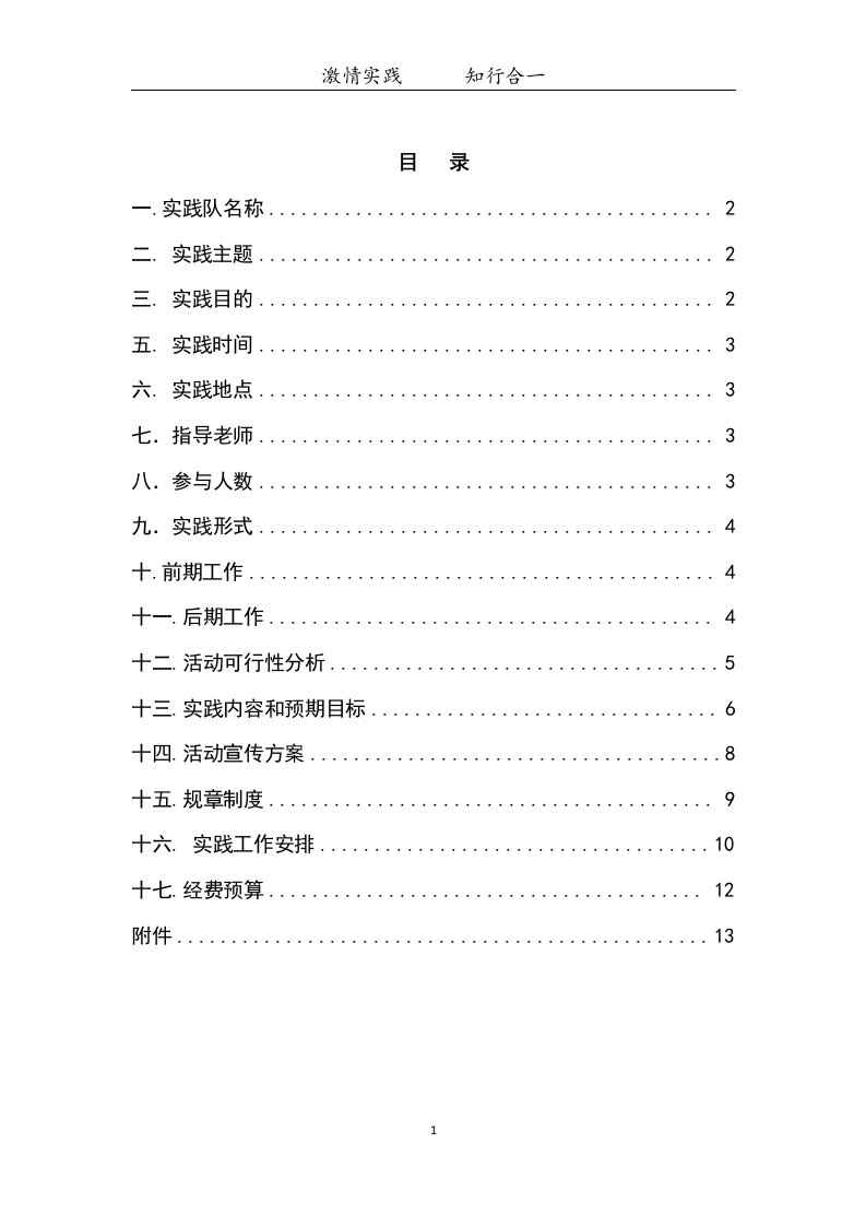 西北工业大学暑期社会实践策划书