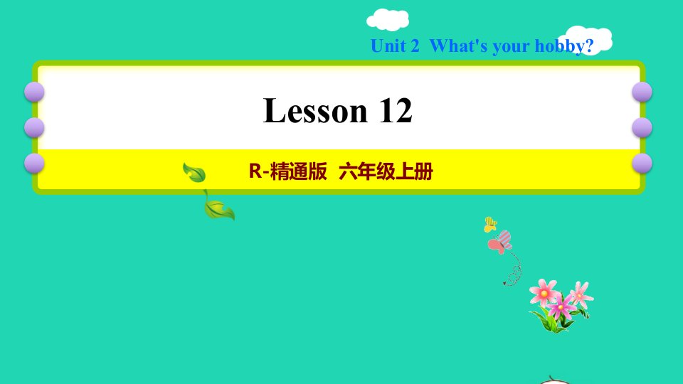 2021六年级英语上册Unit2What'syourhobbyLesson12习题课件人教精通版三起