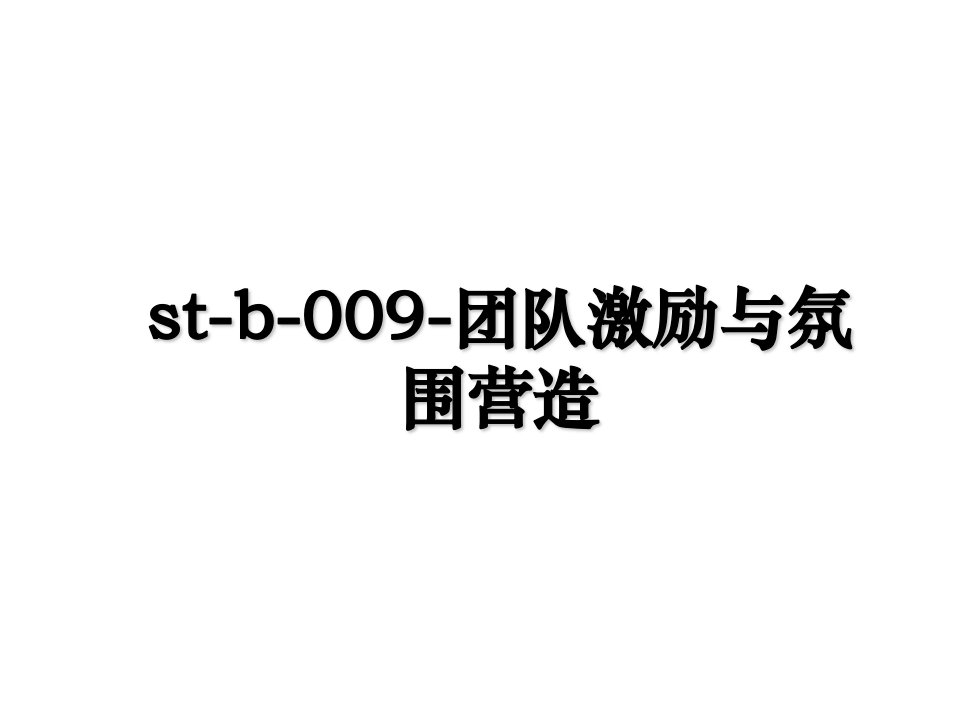 stb009团队激励与氛围营造