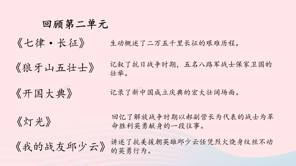 2023六年级语文上册第二单元复习卡课件新人教版