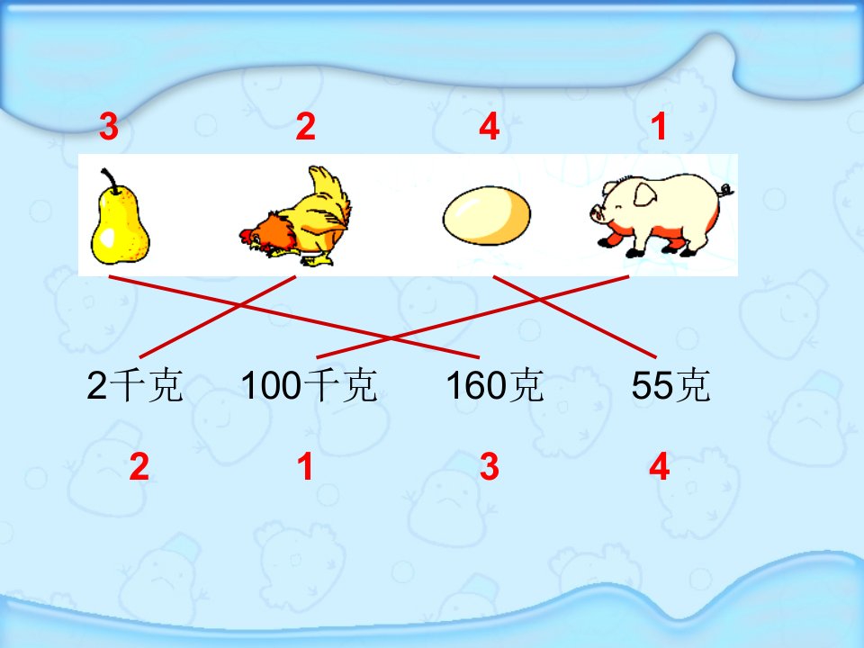 小学数学三年级千克和克练习（练习四）