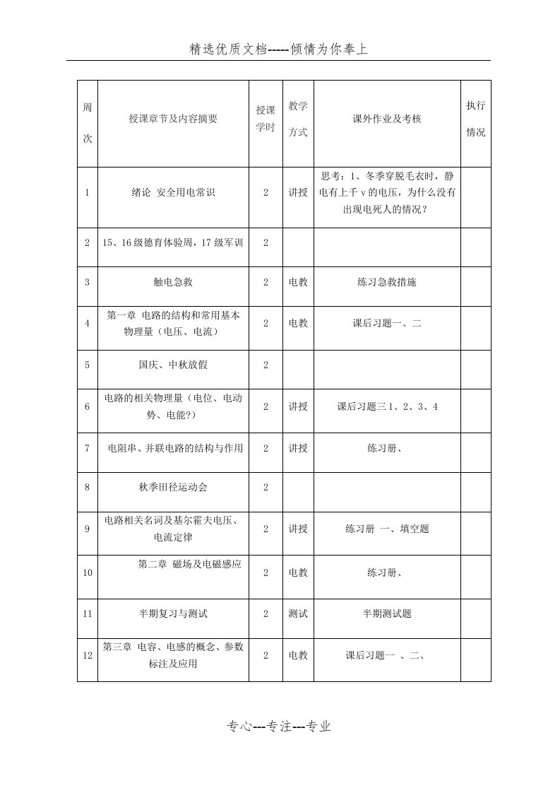 电工电子技术基础教案(共28页)