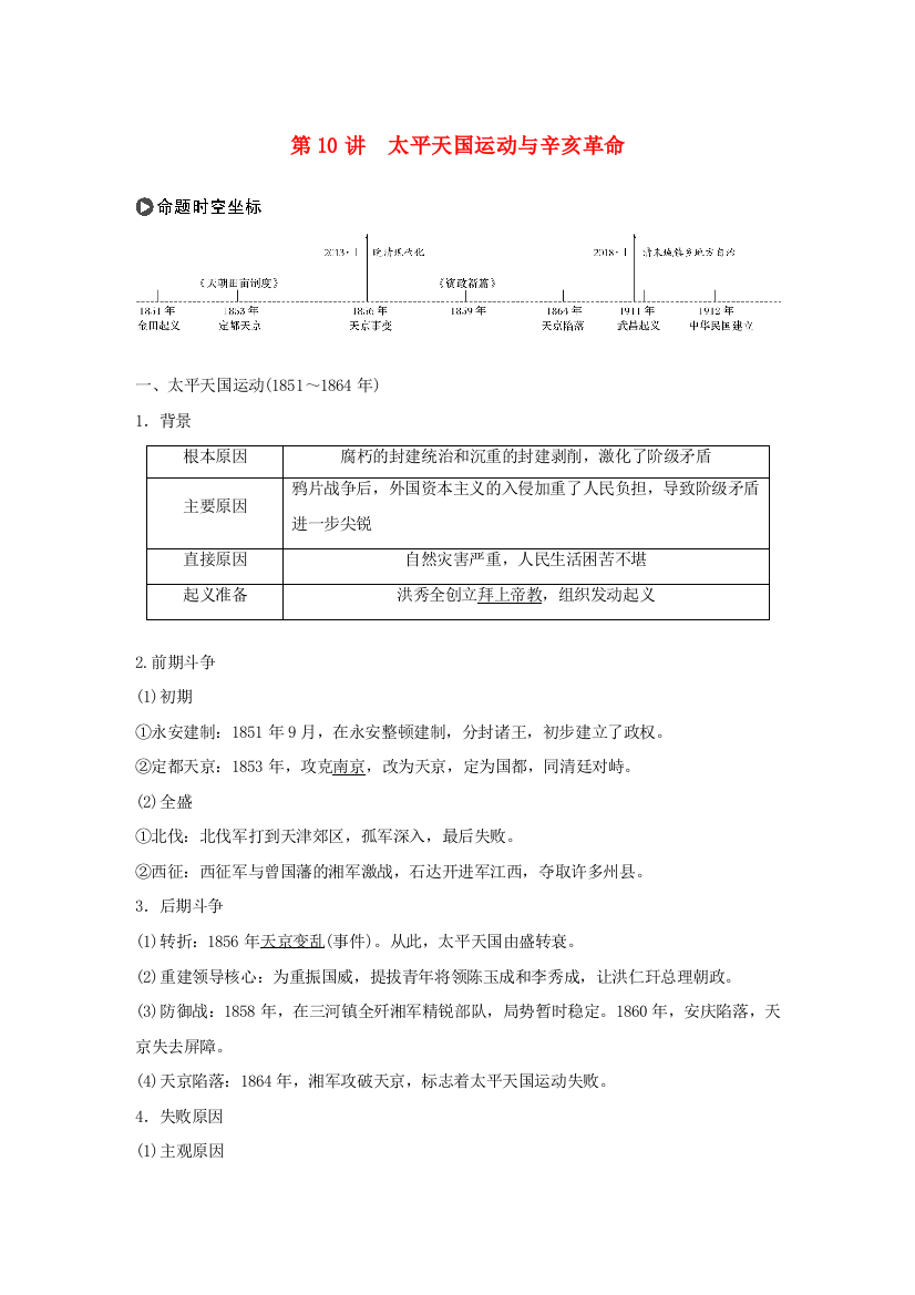 版高考历史大一轮复习