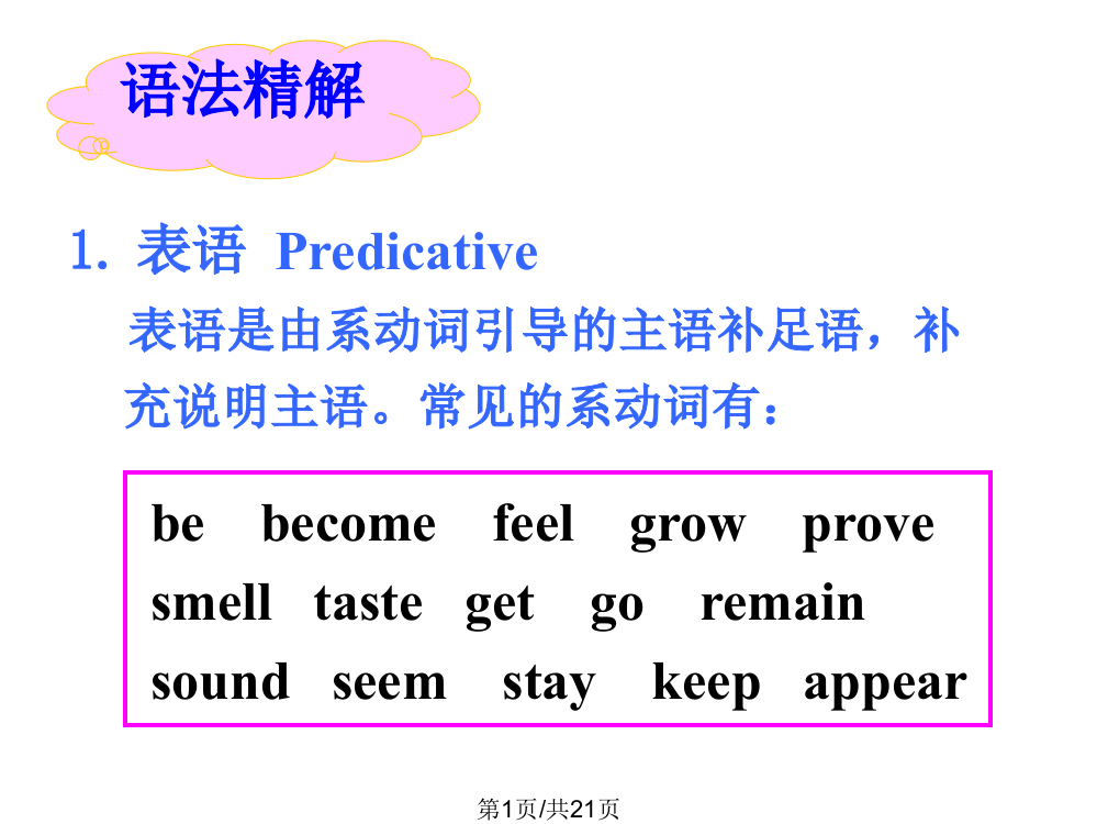 高三英语grammarpredicative