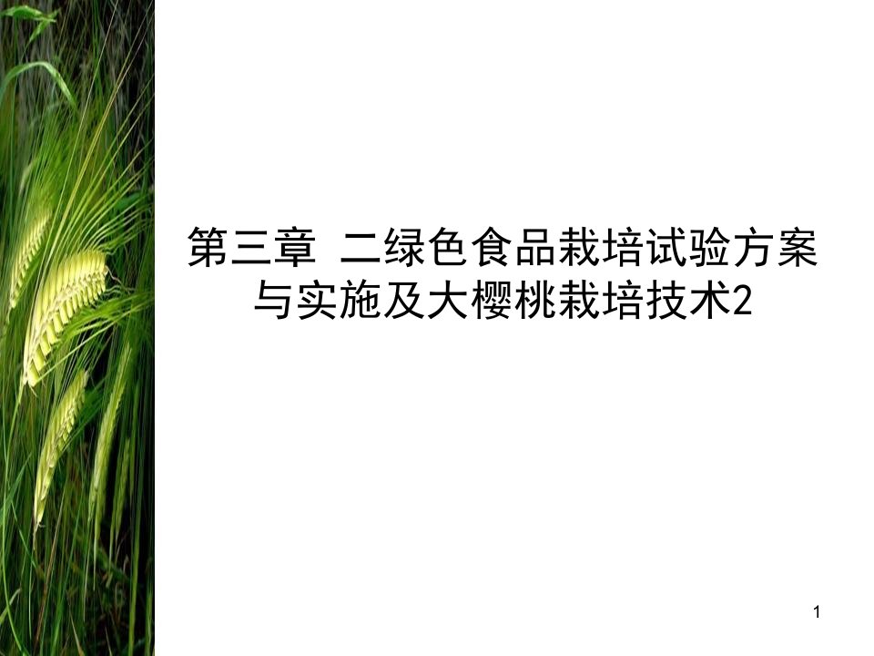 三章二绿色食品栽培试验方案与实施及大樱桃栽培技术2P课件