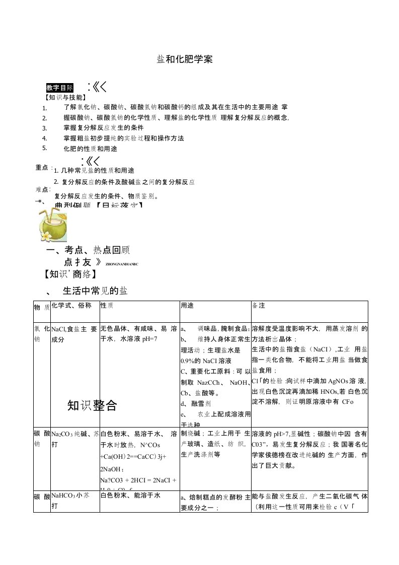 人教版9年级化学下盐