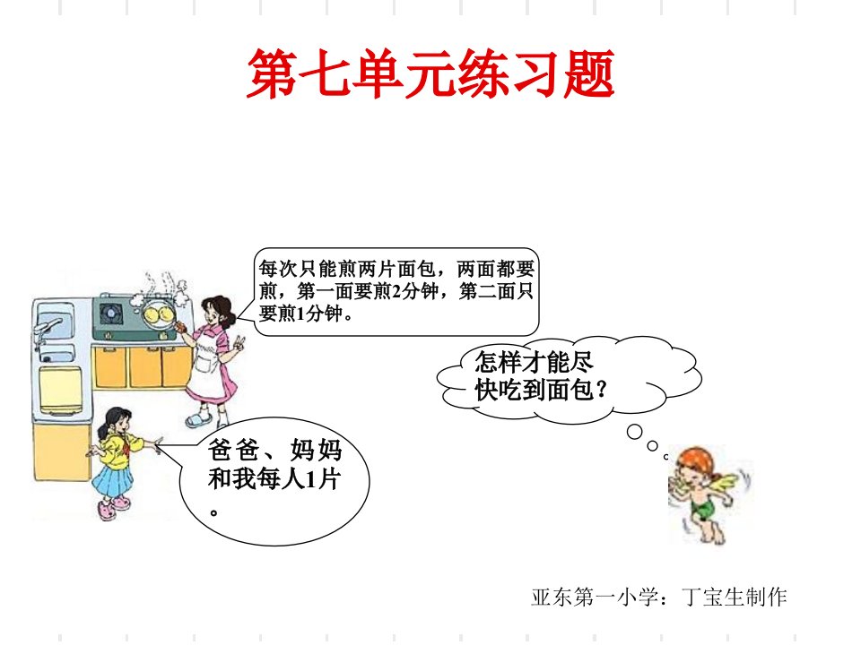 人教版小学四年级上册数学第七单元《数学广角》优秀习题训练课件(烙饼问题