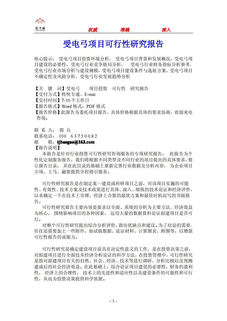 受电弓项目可行性研究报告.pdf