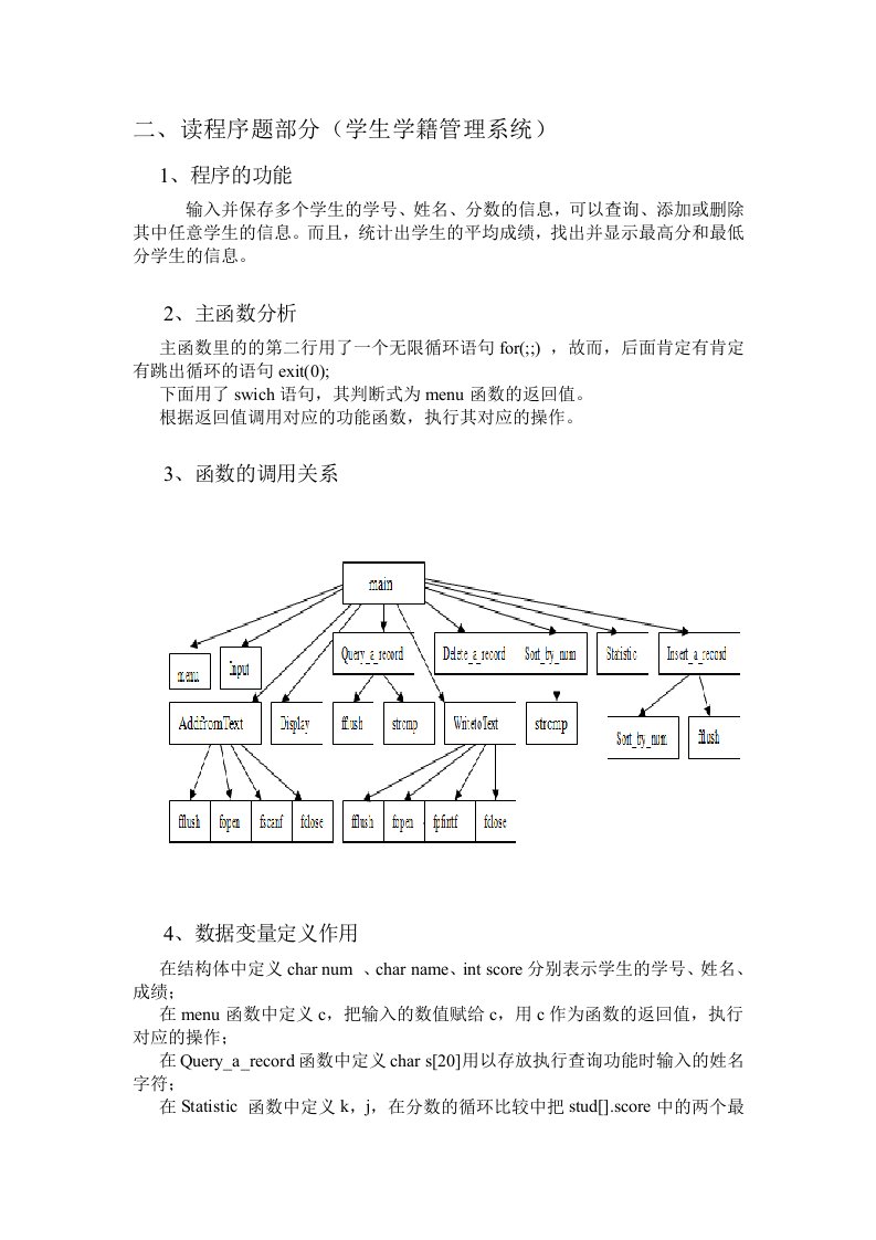 学生学籍管理-程序报告