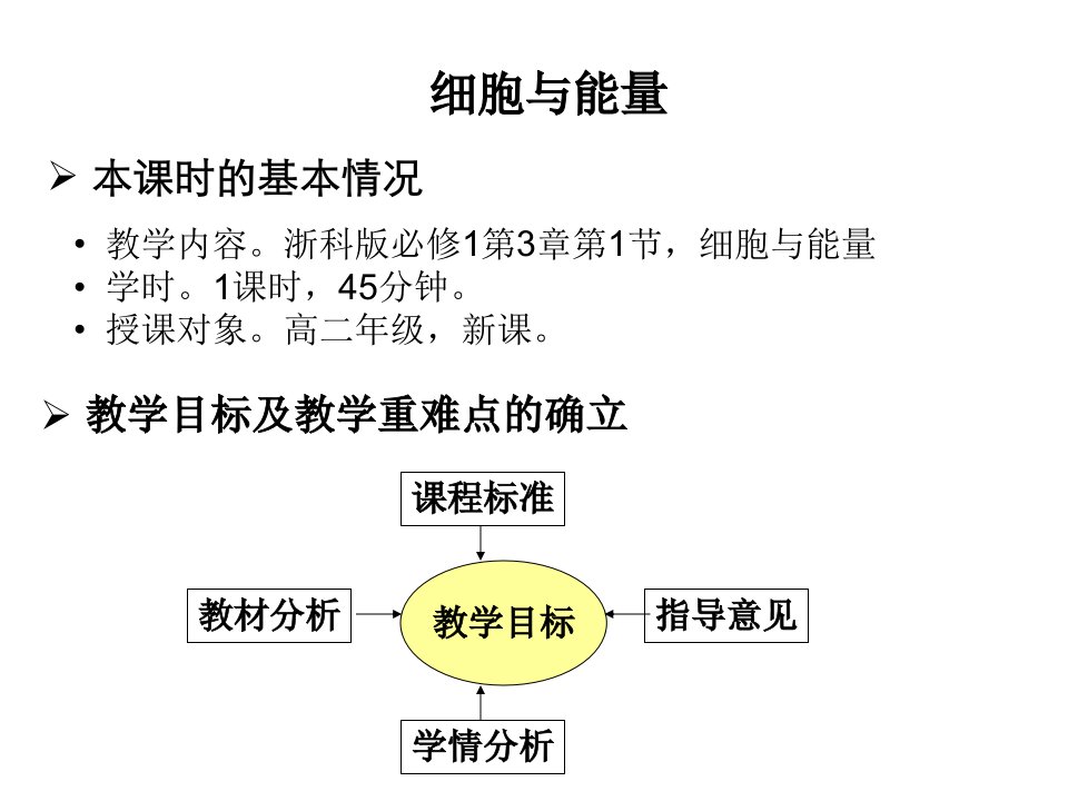 高中生物必修一《细胞与能量ATP》说课稿