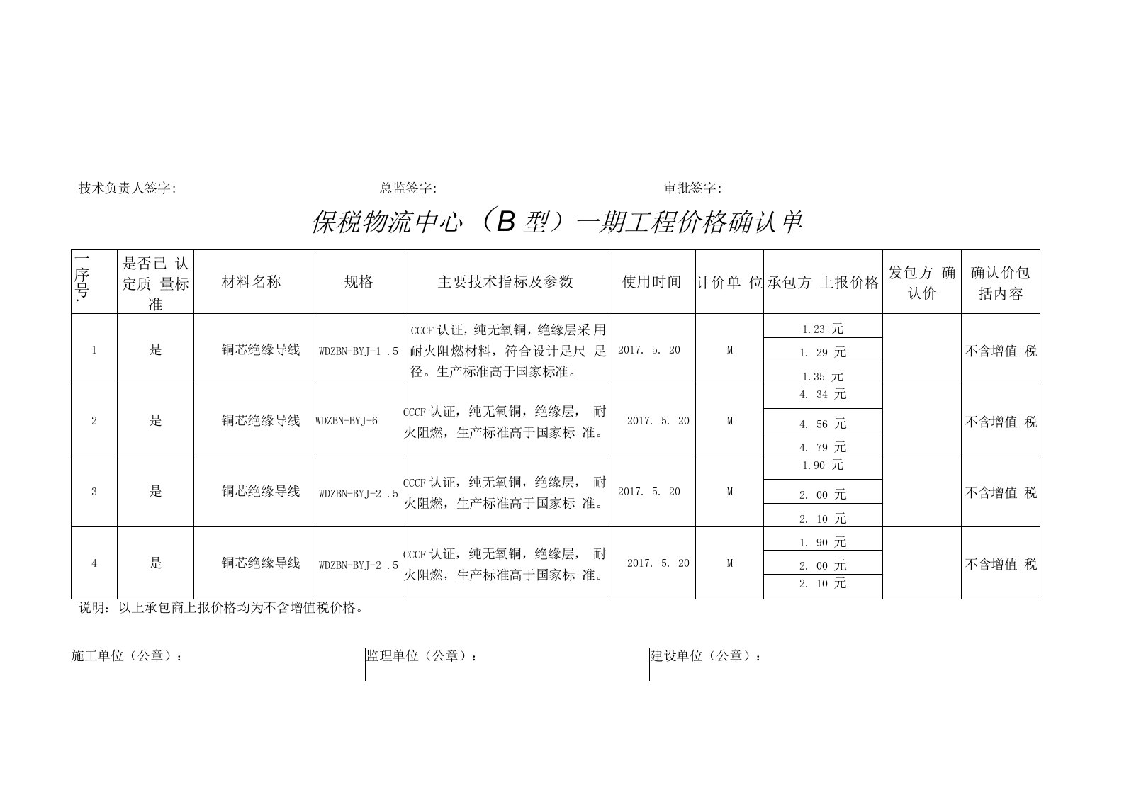 消防电缆认价单