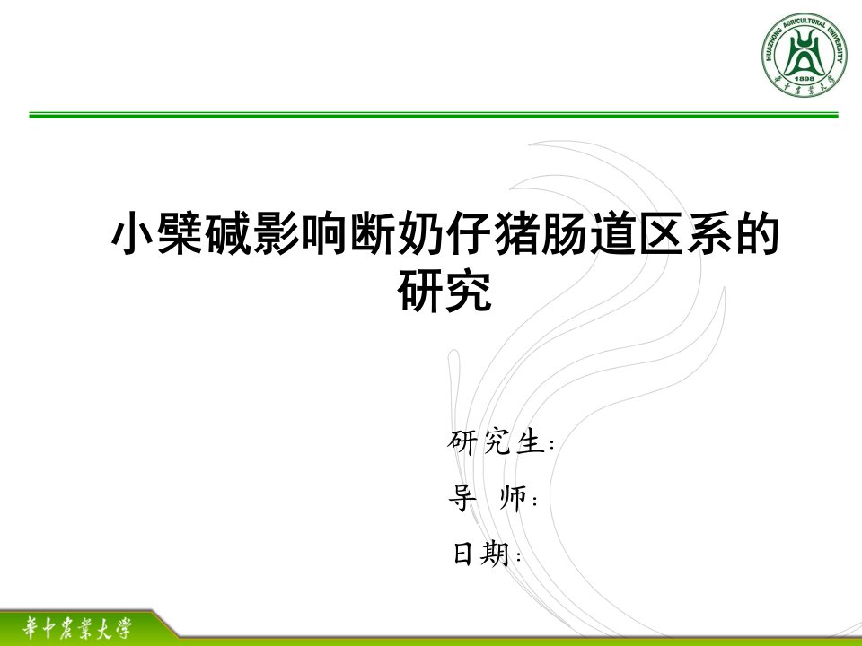 华中农业大学开题报告