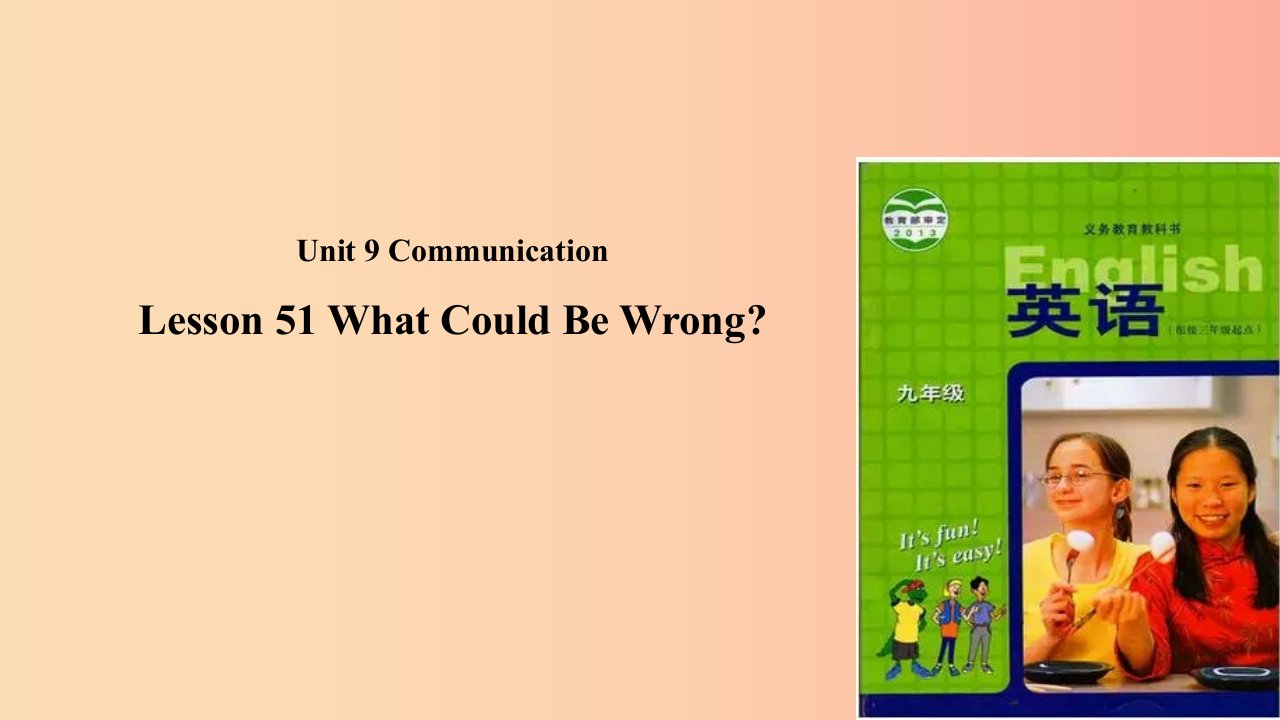 九年级英语下册Unit9CommunicationLesson51WhatCouldBeWrong课件新版冀教版