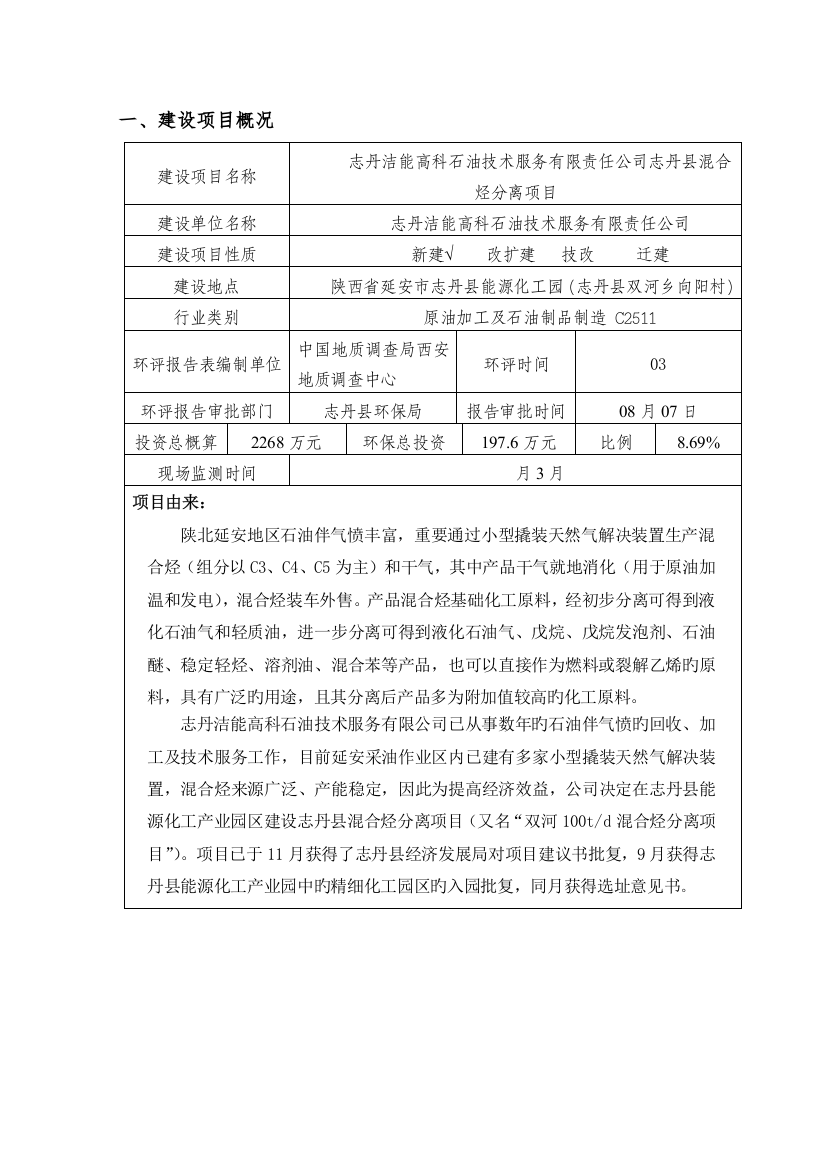 化工行业环保验收检测报告