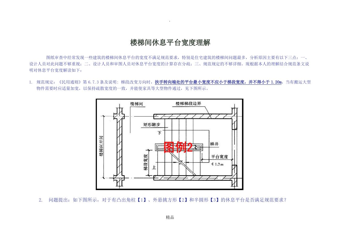 楼梯间休息平台宽度理解