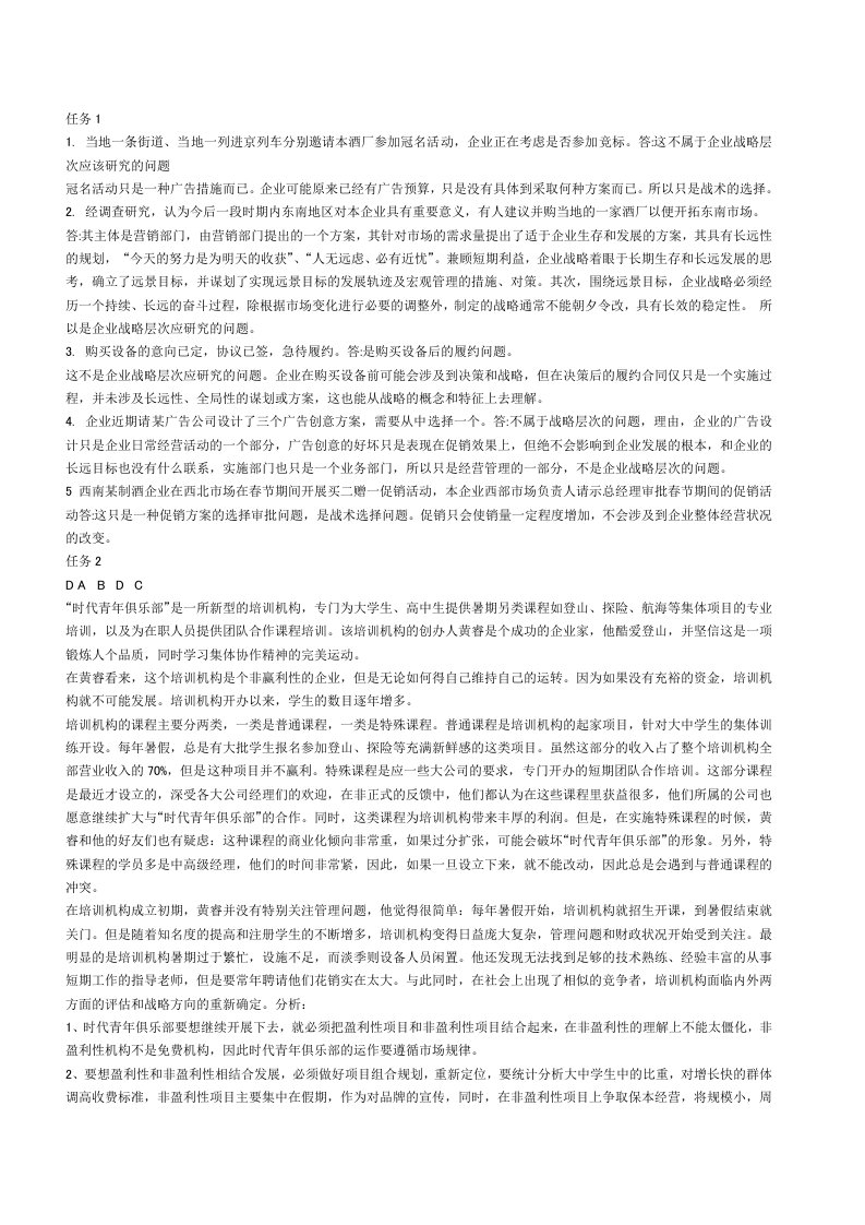 企业战略管理20参考资料